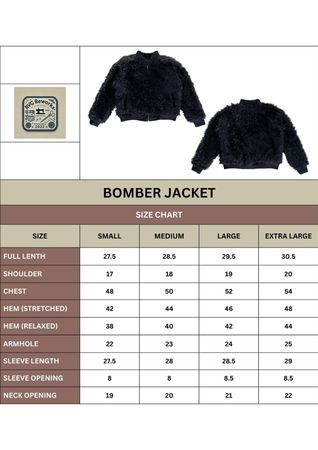 Upcycled Black Shaggy Bomber Jacket