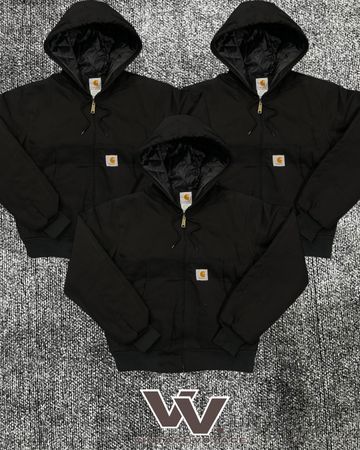 Carhartt reworked style black colour hooded jackets 1512