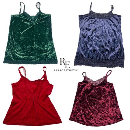 Y2K Soft Girl Velvet Cami Tops RE-2640