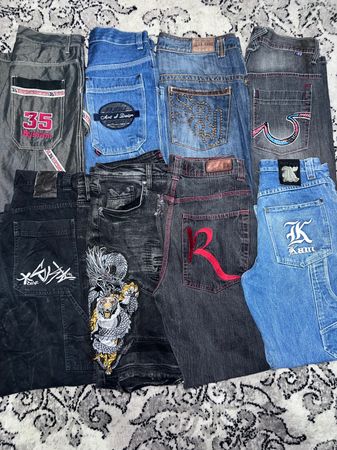 Y2k Hip hop Emroidery pants