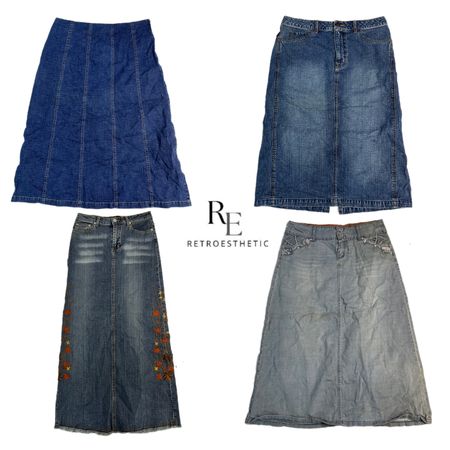Gonne Midi in Denim Y2K NYC IT Girl RE-2645