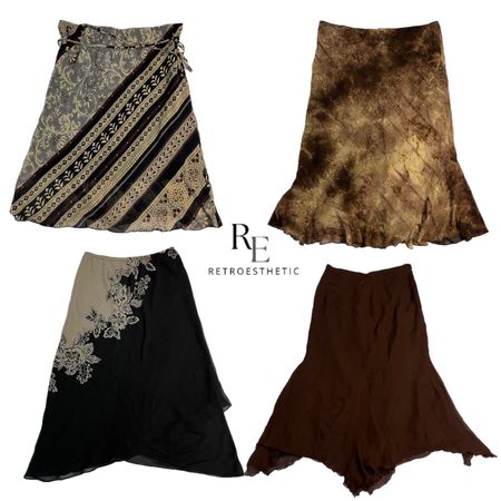 Y2K Gothic Maxi Skirts RE-2646