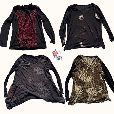 Y2K Dark Grunge-Gothic Langarm-Bundle (FS-001)