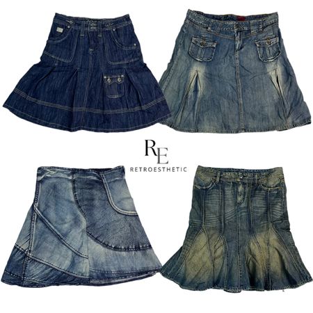 Gonne midi in denim Y2K NYC IT Girl RE-2647