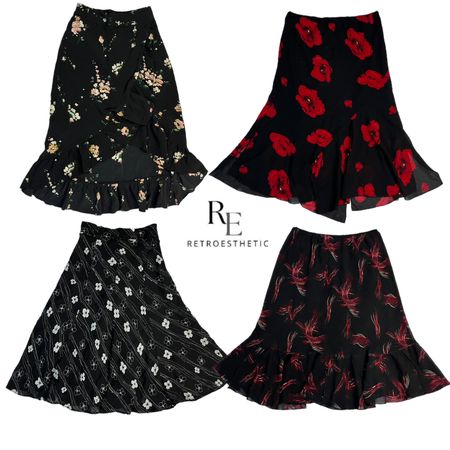 Y2K London Girl Printed Poly Skirts RE-2649