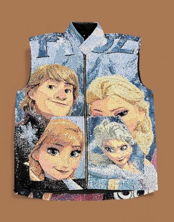 Jaqueta colete de tapeçaria reciclada Fs-44