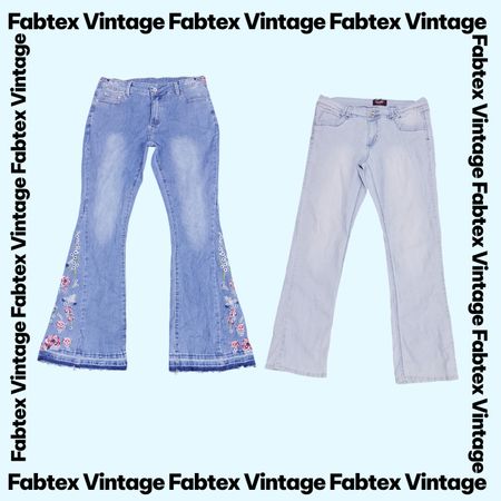 (FV-788) Y2K Flared Embellished Denim Jeans