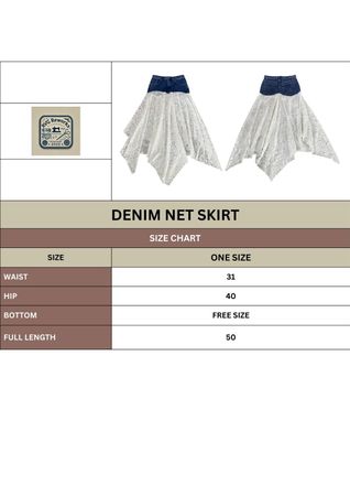 Upcycled Denim- und Spitze-Rock