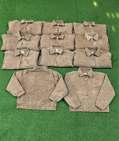 Rework style carhartt acid wash brown detroit jacketa