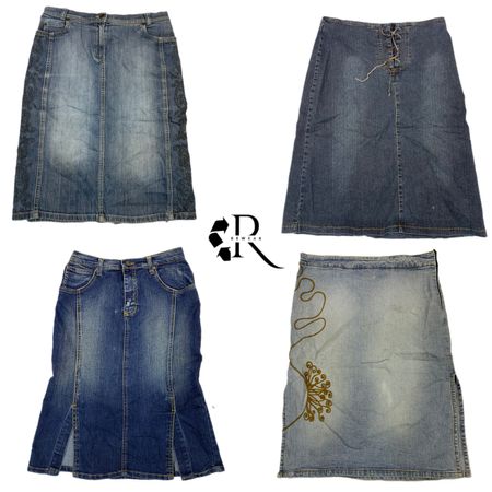 Y2K NYC IT Girl Denim Midi Skirts RW-1376