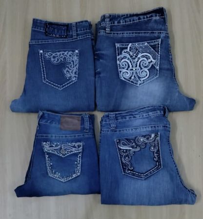 JA 0528 Embellished Baggy Flared Jeans