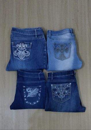 JA 0529 Embellished Baggy Flared Jeans