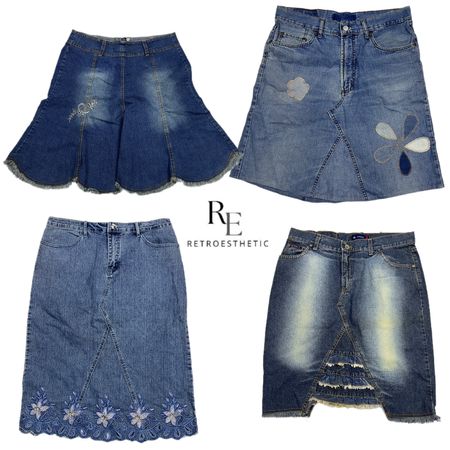 Y2K NYC IT Girl Gonne Midi in Denim RE-2655