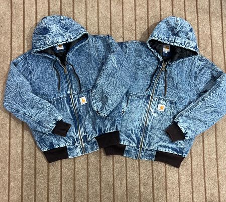 Vintage Carhartt Reworked Style Acid Washed Faded Kapuzenjacke