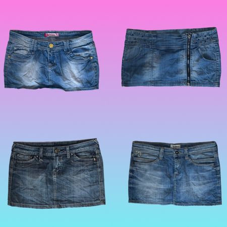 Y2k Britney Era denim micro mini skirt (SU 280)