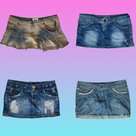 Y2k Denim unique micro mini skirts (SU 281)