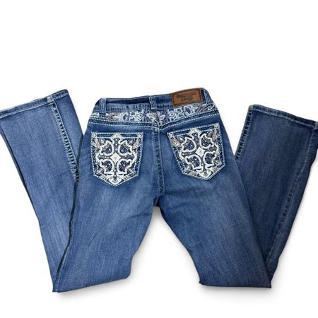 Jeans brodés évasés et bootcut Y2k sélectionnés sur mesure