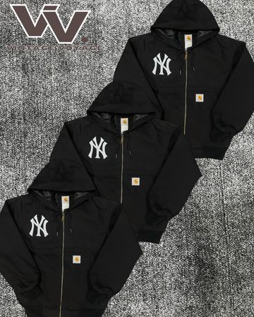 Carhartt x Yankees reworked style black colour hooded jackets #1712