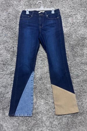Upcycled Multi Toned Bottom Patched Jeans