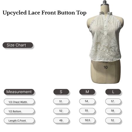 SS25 Upcycled Lace Front Button Halter Tops