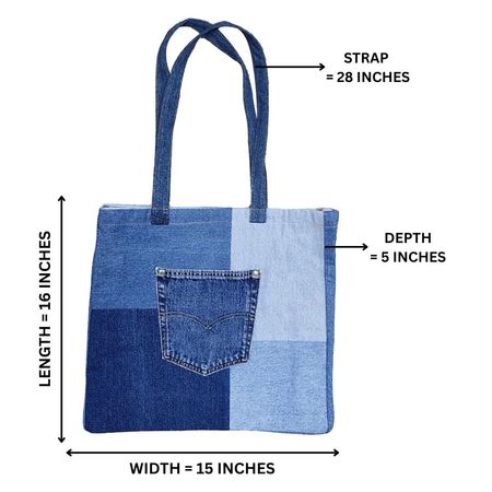 Upcycled Patchwork Denim Tote Bag