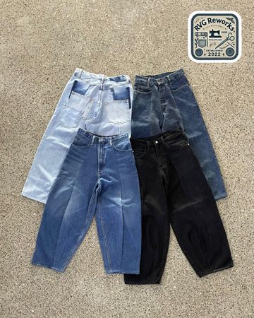Upcycled Balloon Baggy Jeans