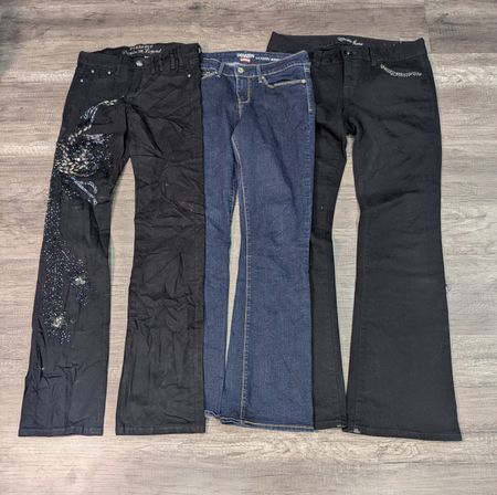 1575 / unbranded Jeans droits et évasés de style broderie