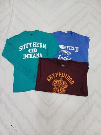 ZV1207 Camisetas de impresión de universidad sin marca