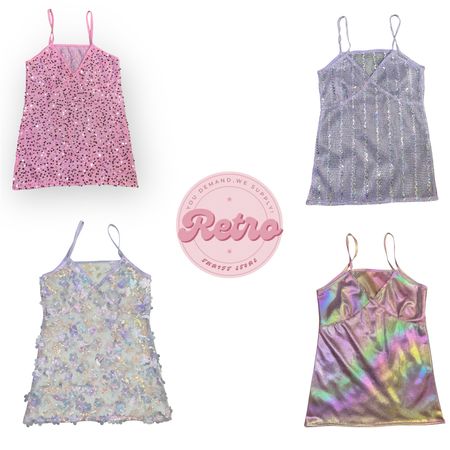 Y2k inspired beaded and shimmer/party  cami tops (E)