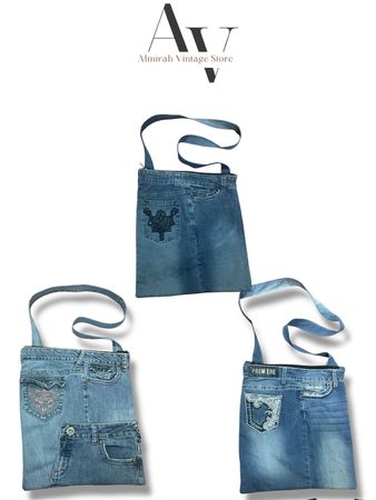 Denim upcycle long bags