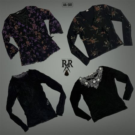 Y2K The Black Rave Full Sleeve Tops (AA-581)