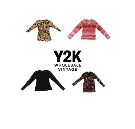 Y2K ヨーロピアン メッシュ 長袖トップス (YWV55)