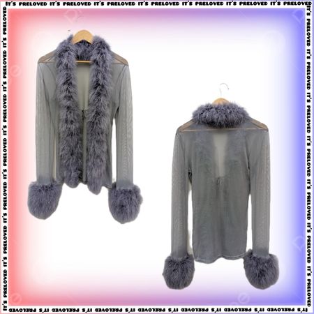 Upcycled Mesh Top with Faux Fur Front and Cuff Details