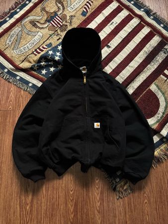 Carhartt rework style black hooded jackets