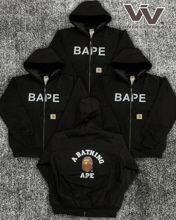 Carhartt x bape reworked style black active jackets #2025
