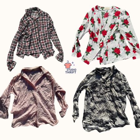 Y2K Grunge & Floral Long Sleeve Tops Bundle (FS-005)