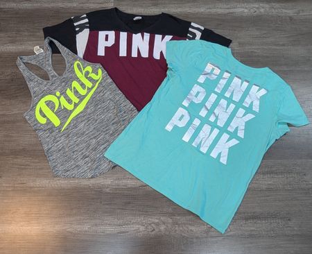 1596 - Pink Victoria's Secret, camisetas e regatas da Victoria's Secret