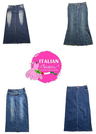 Gonne lunghe in denim scuro Y2K