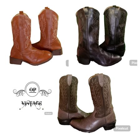 Op vintage 126 bottes de cow-boy Branded