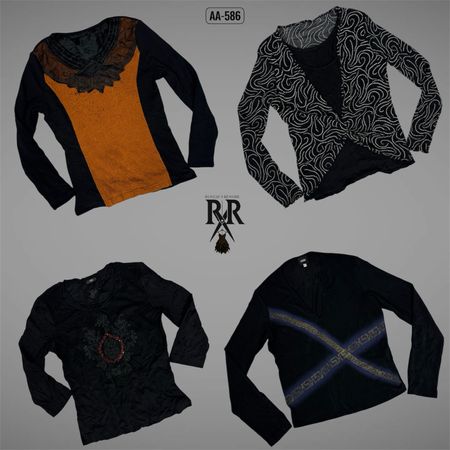 Y2K All Balck Rave Full Sleeve Tops (AA-586)