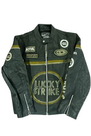 Leather jeniune jacket vintage style