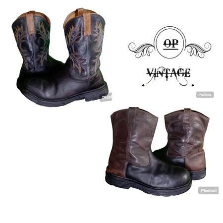 Op vintage 128 Branded Steeltoy Cowboy Boots