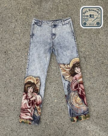 Upcycled Tapestry Denim Jeans