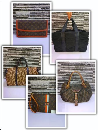 Hermes, Louis Vuitton, Christian Dior & Fendi. Conjunto de 5 Bolsas.