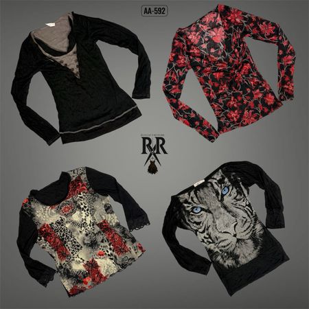 Y2K The Black Gothic Mix Full Sleeve Tops (AA-592)