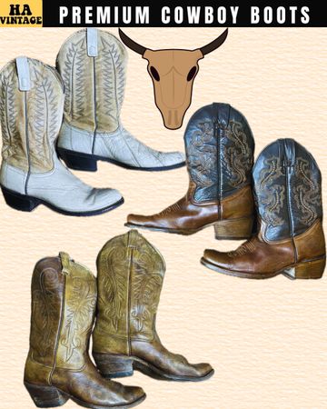 Premium Leather Cowboy Boots