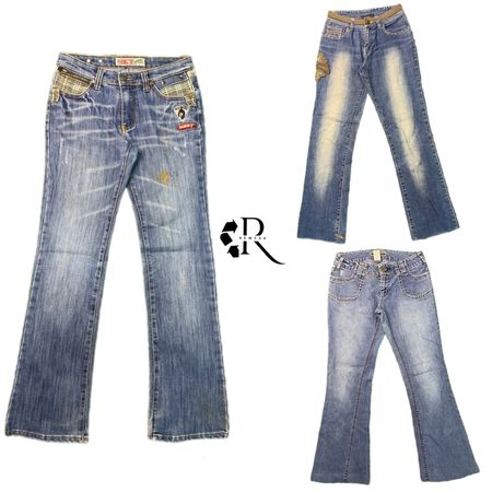 Y2K NYC IT Girl Denim Flared Jeans RW-1408