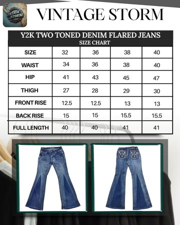 Upcycled Y2K Two Toned Denim Flared Jeans