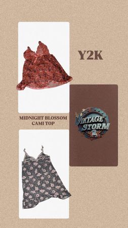 Hauts Cami Midnight Blossom Y2K