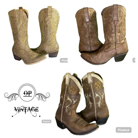 Botas de vaquero de diseñador de marcas famosas de época